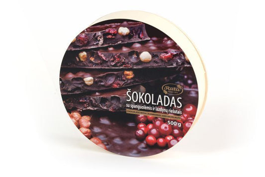 Gourmet Round Dark Chocolate with Cranberries & Hazelnuts 500g 17oz