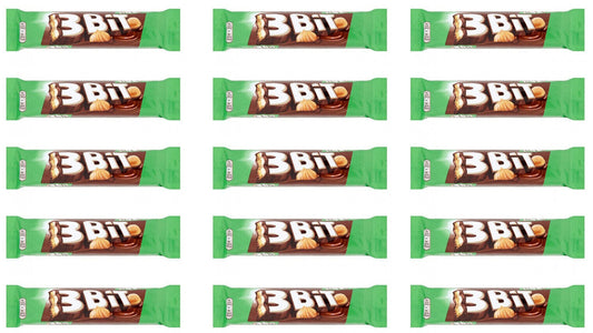 15 x 3BIT Milk Chocolate & Hazelnut Cream Covered Biscuit Bars Sweets 46g 1.6oz