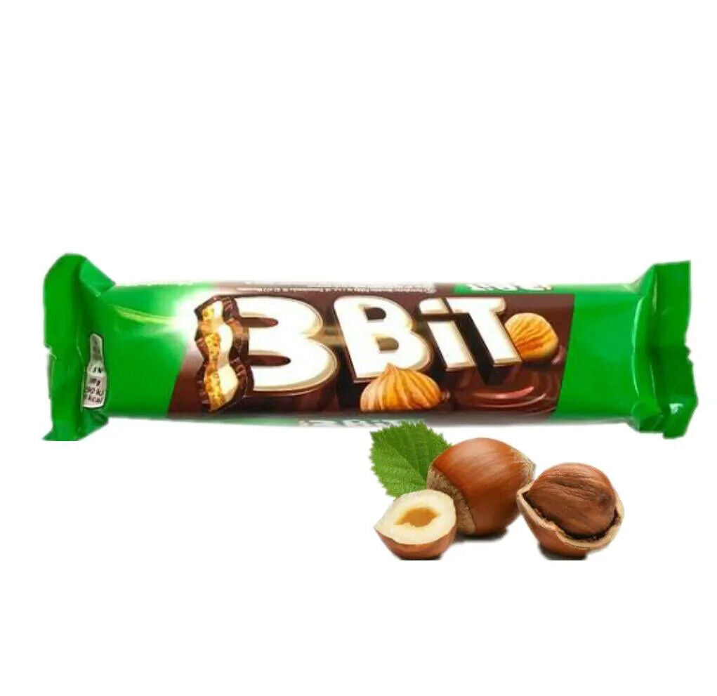 15 x 3BIT Milk Chocolate & Hazelnut Cream Covered Biscuit Bars Sweets 46g 1.6oz