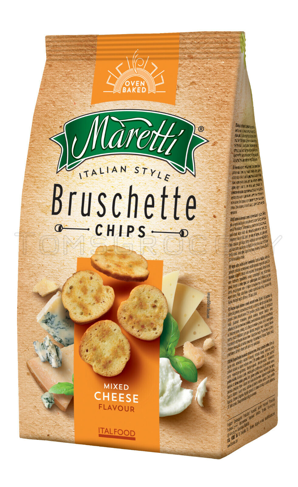 4 BRUSCHETTE MARETTI Mixed Cheese Flavor Oven Baked Bread Bites Snacks 70g 2.5oz