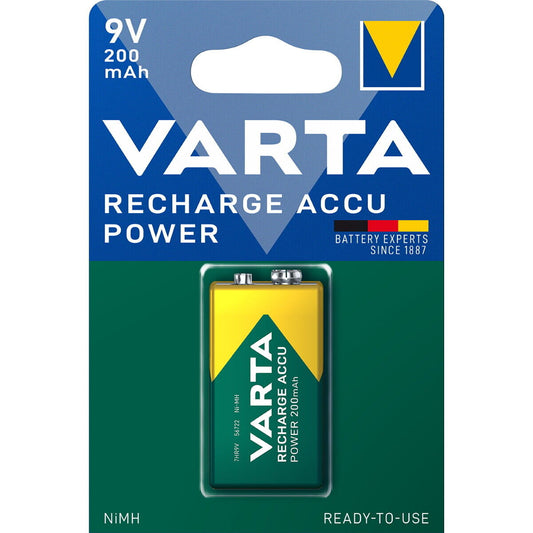 VARTA Recharge Accu Power 200mAh 9V Rechargeable Battery 56722 7HR9V