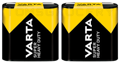 2 VARTA SUPER HEAVY DUTY 3R12 4.5V Zinc Carbon Batteries