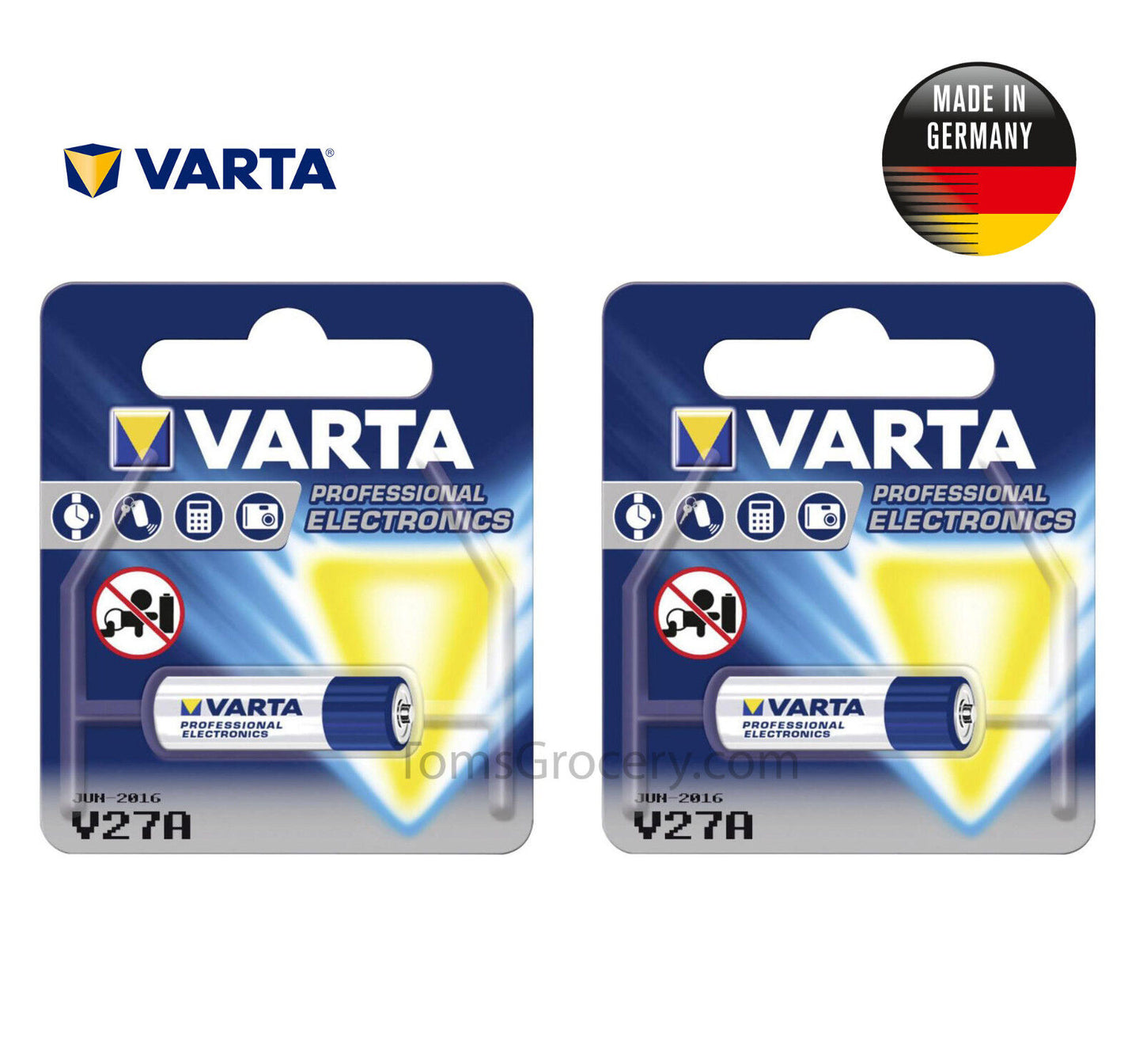2 x VARTA Professional V27A LR27 4227 27A A27 12V Alkaline Battery