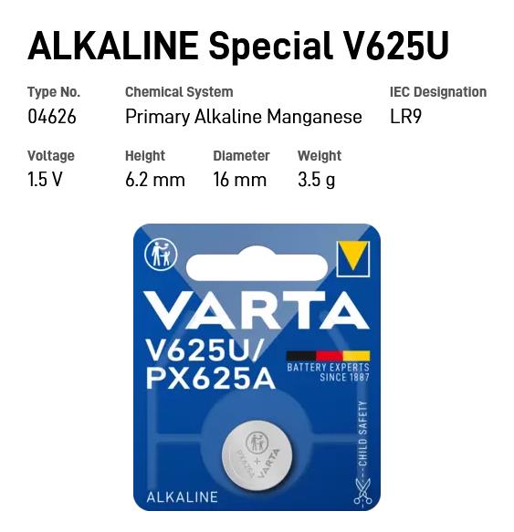 4 VARTA V625U PX625A LR9 KX625 CA16 PX625 MR9 Button Cell Batteries Long Exp