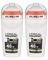 2 LOREAL MEN EXPERT SHIRT PROTECT XXL Roll On 48h Antiperspirant Bottles 50ml