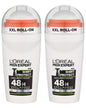 2 LOREAL MEN EXPERT SHIRT PROTECT XXL Roll On 48h Antiperspirant Bottles 50ml
