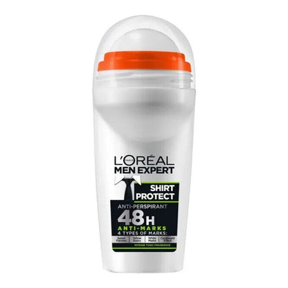 2 LOREAL MEN EXPERT SHIRT PROTECT XXL Roll On 48h Antiperspirant Bottles 50ml