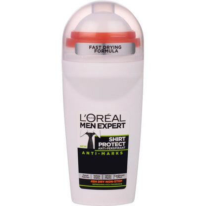 2 LOREAL MEN EXPERT SHIRT PROTECT XXL Roll On 48h Antiperspirant Bottles 50ml
