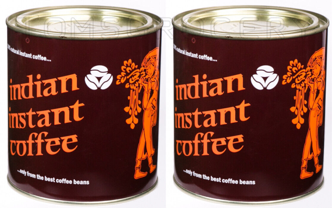 2 INDIAN INSTANT COFFEE Tins 100% Natural Coffee From Best Beans 180g 6.4oz