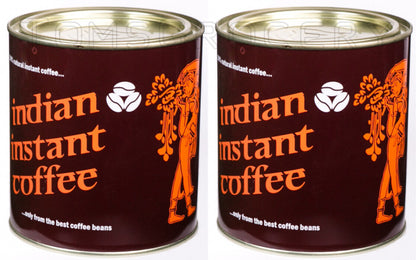 2 INDIAN INSTANT COFFEE Tins 100% Natural Coffee From Best Beans 180g 6.4oz