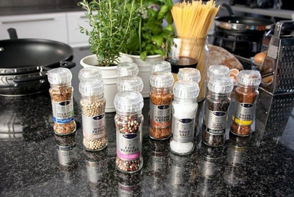 SANTA MARIA Grinders - Extra Fine Cooking Spices & Herbs Selection Premium Jars