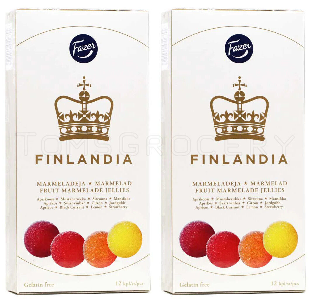 2 FAZER FINLANDIA Fruit Marmalade Jellies Gift Box Gelatin Free Vegan 260g 9.2oz