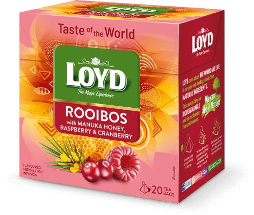 LOYD Rooibos Manuka Honey Raspberry & Cranberry Herbal Fruit Tea Infusion Box