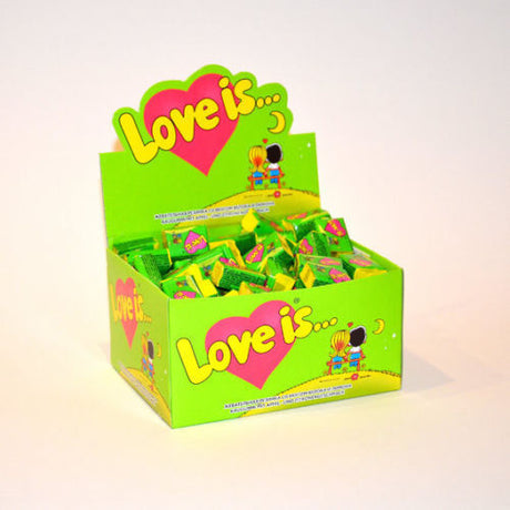 LOVE IS... GREEN Apple & Lemon Flavor 100 Bubble Gums Box