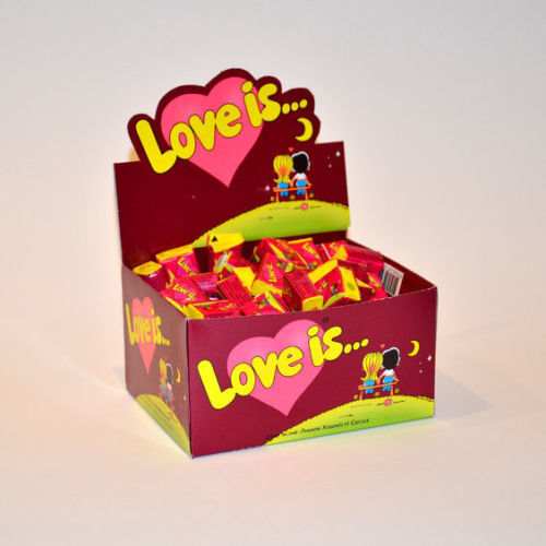 LOVE IS... RED Cherry & Lemon Flavor 100 Bubble Gums Box
