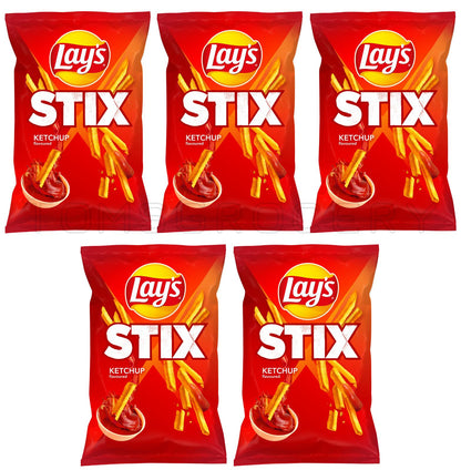 5 LAYS STIX KETCHUP Flavor Potato Chips Crisps Snacks Bags 130g 4.5oz