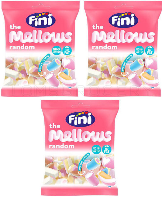 3 FINI THE MELLOWS Chewy Sponge Marshmallows Gluten Fat Free Candy 90g 3.1oz