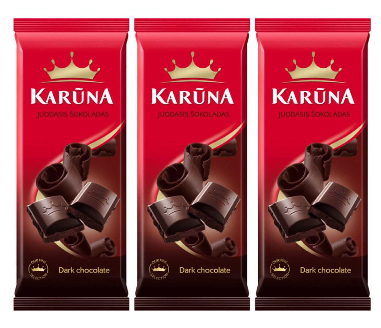 3 KARUNA 43% Cocoa Dark Chocolate Bars 100g 3.5oz