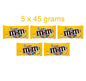 5 x M&M's Chocolate Covered Peanuts with Crispy Sugar Coating 5 x 45g 1.6oz