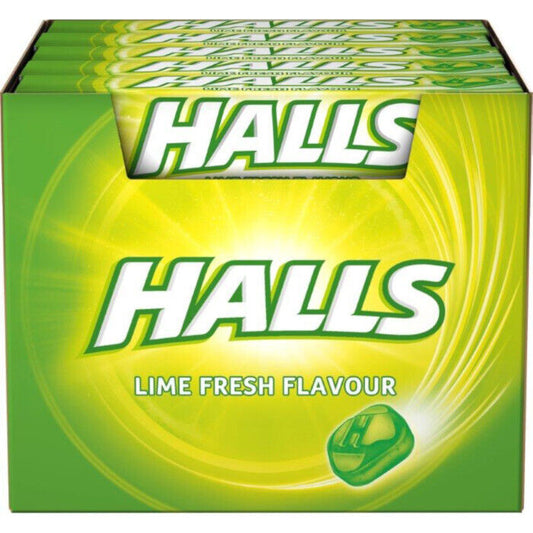 HALLS Lime Flavor Pastilles with Vitamin C FULL BOX 20 x 33g 1.16oz