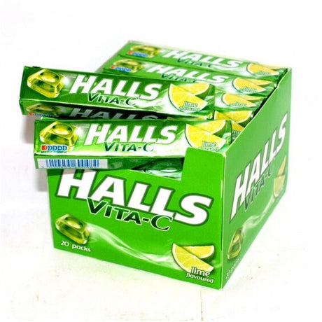 HALLS Lime Flavor Pastilles with Vitamin C (pack of 20)