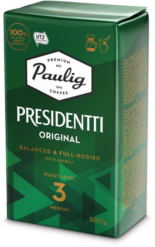 PAULIG PRESIDENTTI Medium Roast Balanced & Full Bodied Ground Coffee 500g 18oz