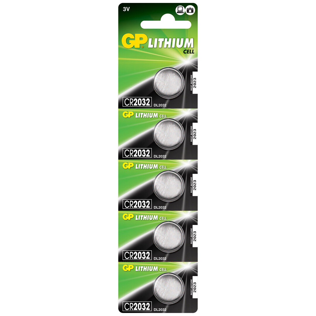 5 x GP Lithium CR2032 DL2032 CR 2032 3V Coin Cell Batteries