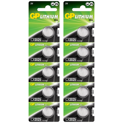 10 x GP Lithium CR2025 DL2025 CR 2025 3V Coin Cell Battery