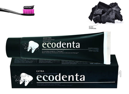 ECODENTA Organic Black Whitening Toothpaste with Black Charcoal & Teavigo 100ml