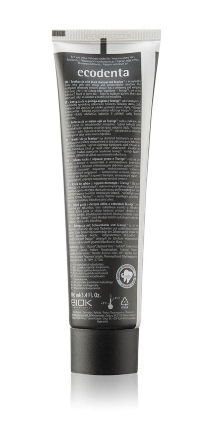 ECODENTA Organic Black Whitening Toothpaste with Black Charcoal & Teavigo 100ml