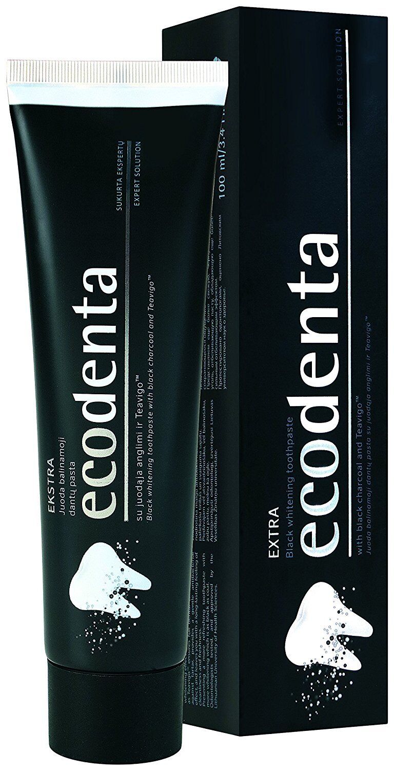 ECODENTA Organic Black Whitening Toothpaste with Black Charcoal & Teavigo 100ml