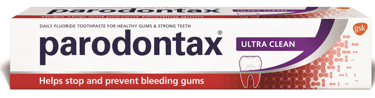 6 PARODONTAX ULTRA CLEAN Daily Fluoride Toothpaste for Bleeding Gums 75ml