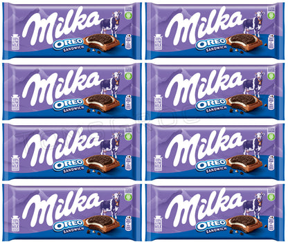 8 MILKA OREO SANDWICH Alpine Milk Chocolate Bar Sweets Candy 92g 3.2oz
