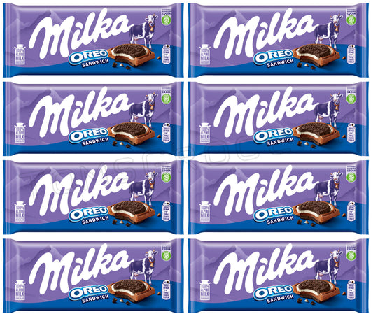 8 MILKA OREO SANDWICH Alpine Milk Chocolate Bar Sweets Candy 92g 3.2oz