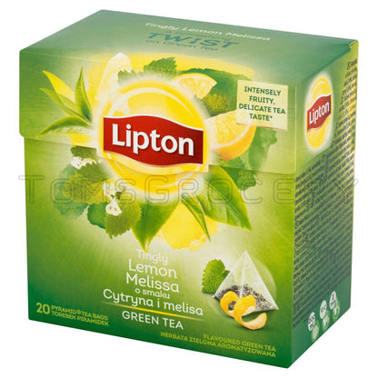 8 LIPTON LEMON & MELISA Flavor Green Tea Silk Pyramid Bags (160 Servings Total)