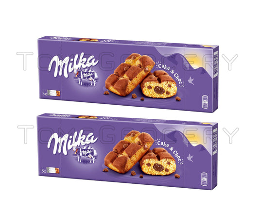 2 x Milka Cake & Choc Fluffy Cupcake with Alpine Chocolate Filling 175g 6.2oz