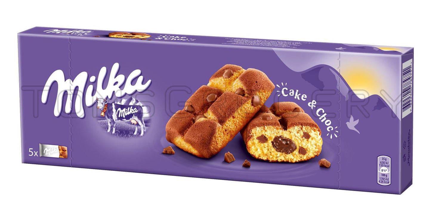 2 x Milka Cake & Choc Fluffy Cupcake with Alpine Chocolate Filling 175g 6.2oz