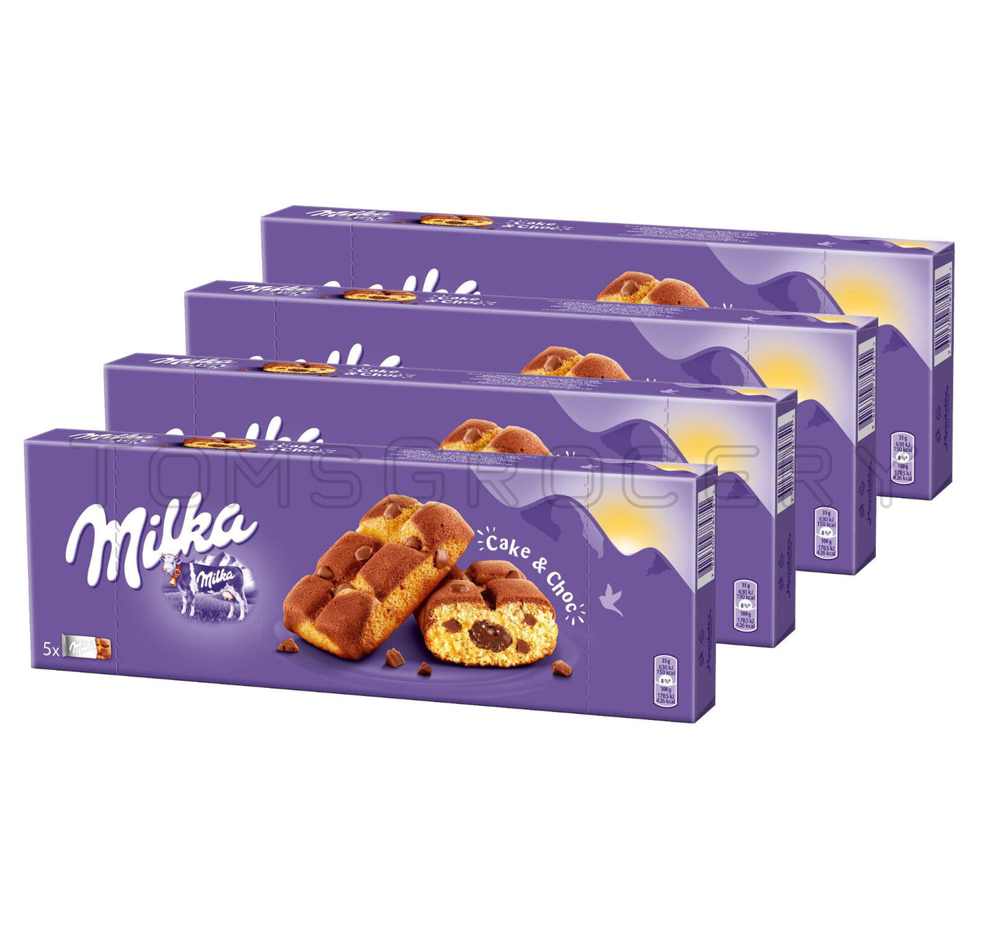 8 x Milka Cake & Choc Fluffy Cupcake with Alpine Chocolate Filling 175g 6.2oz