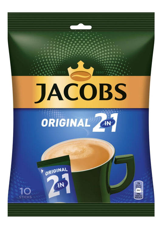 JACOBS Original 2in1 Instant Coffee Sticks Bag (10 servings) 140g 4.9oz