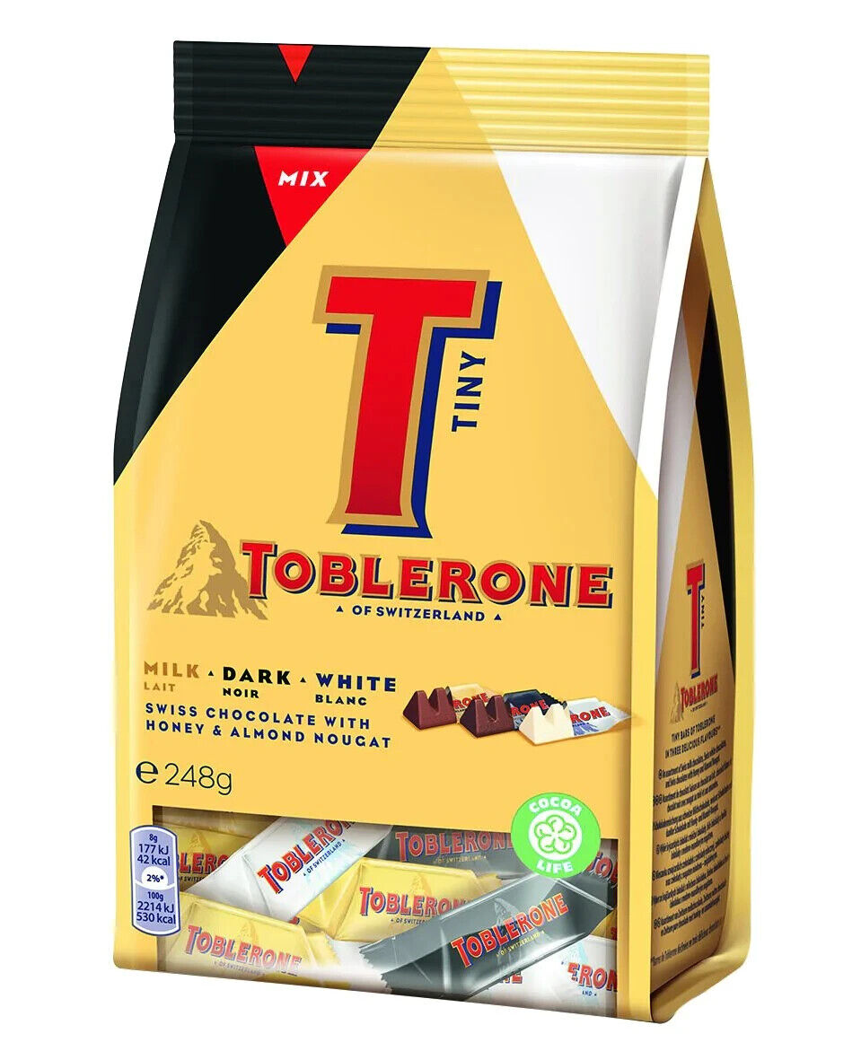 TOBLERONE Tiny Assorted Mini Chocolate Bars Candies 248g 8.8oz