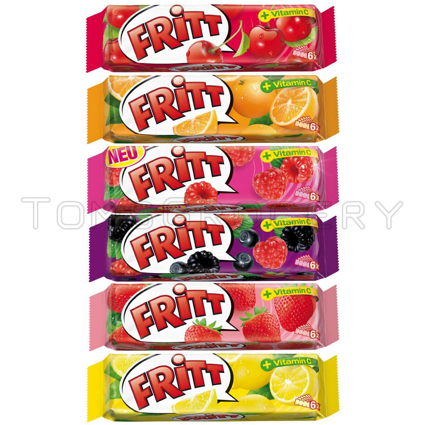 6 FRITT Chewy Sweets German Candy Cherry Orange Lemon Berry Flavors Mix 70g