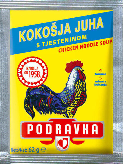 PODRAVKA Chicken Flavor Instant Noodle Soup European Snacks 62g 2.2oz