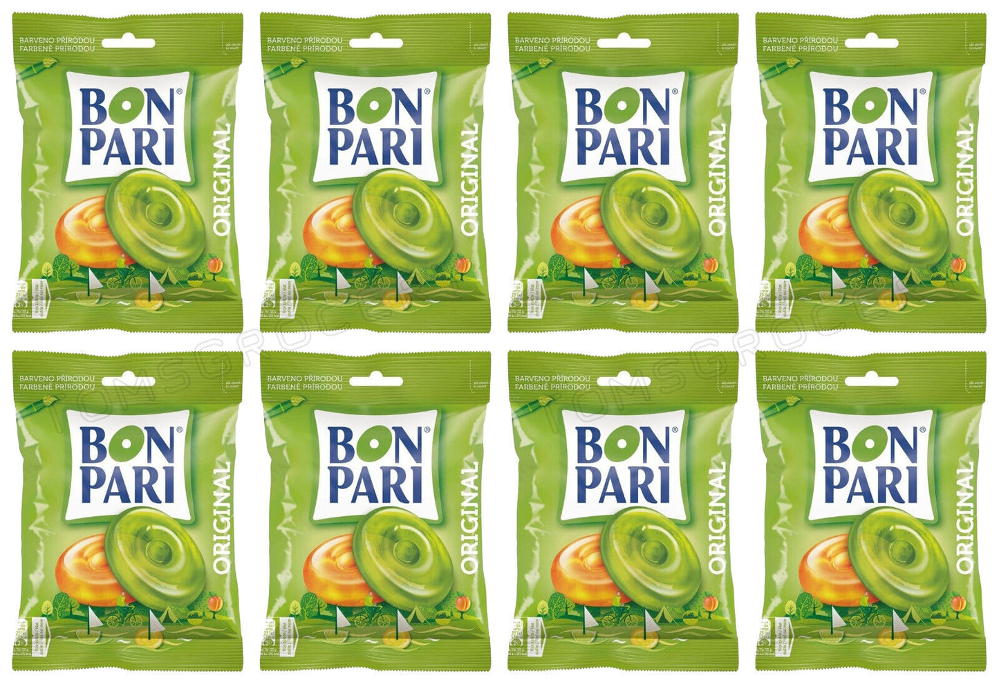 8 BON PARI ORIGINAL Fruit Flavor Hard Candies Bonbons 90g 3.2oz