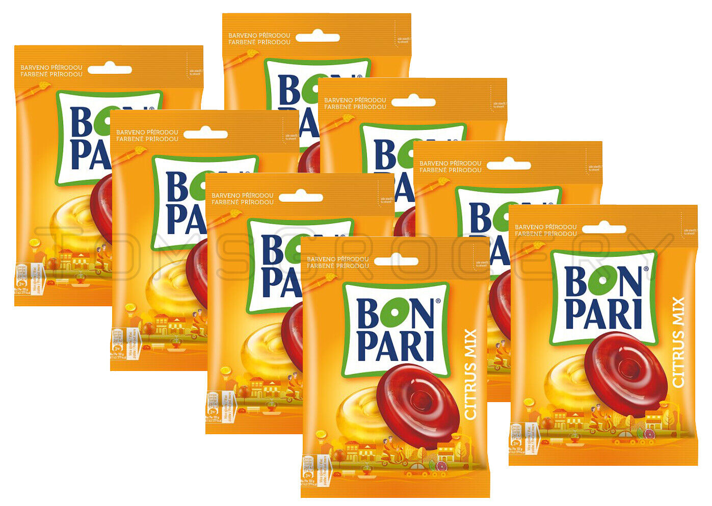 8 x BON PARI CITRUS MIX Fruit Flavor Hard Candies Bonbons 90g 3.2oz