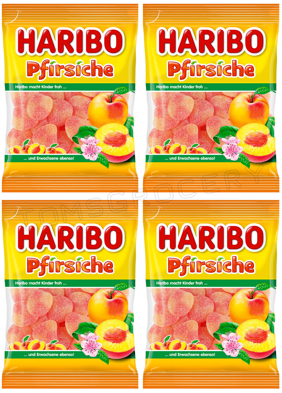 4 HARIBO PFIRSICHE Peach Flavor Sugar Coated Gummy Candy Sweets 175g 6.1oz