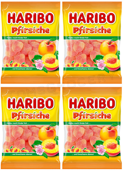 4 HARIBO PFIRSICHE Peach Flavor Sugar Coated Gummy Candy Sweets 175g 6.1oz