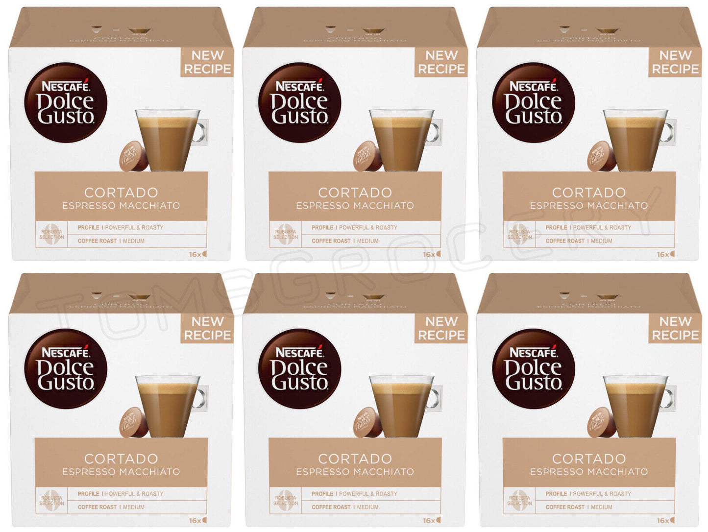 6 NESCAFE CORTADO Espresso Macchiato Boxes Dolce Gusto Instant Coffee Capsules