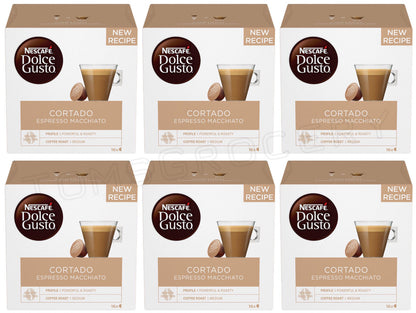 6 NESCAFE CORTADO Espresso Macchiato Boxes Dolce Gusto Instant Coffee Capsules