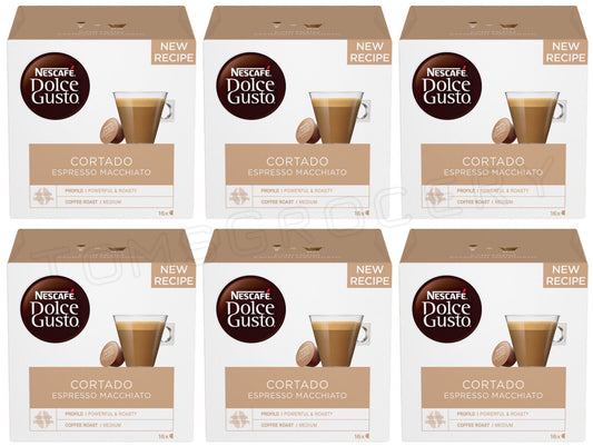 6 NESCAFE CORTADO Espresso Macchiato Boxes Dolce Gusto Instant Coffee Capsules