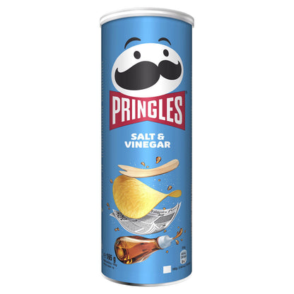 3 PRINGLES SALT & VINEGAR Flavor Potato Chips Snacks Crisps Full Tube 165g 5.8oz